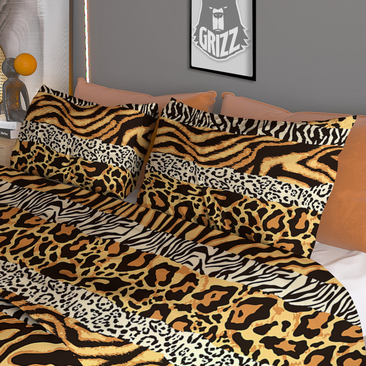 Striped Tiger Skins Print Pattern Duvet Cover Bedding Set