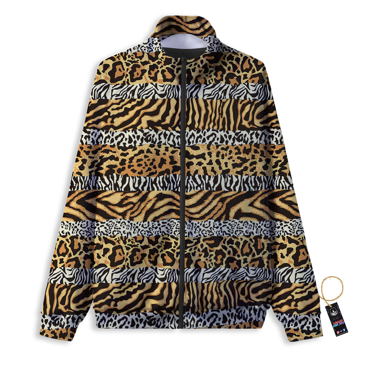Striped Tiger Skins Print Pattern Track Jacket-grizzshop