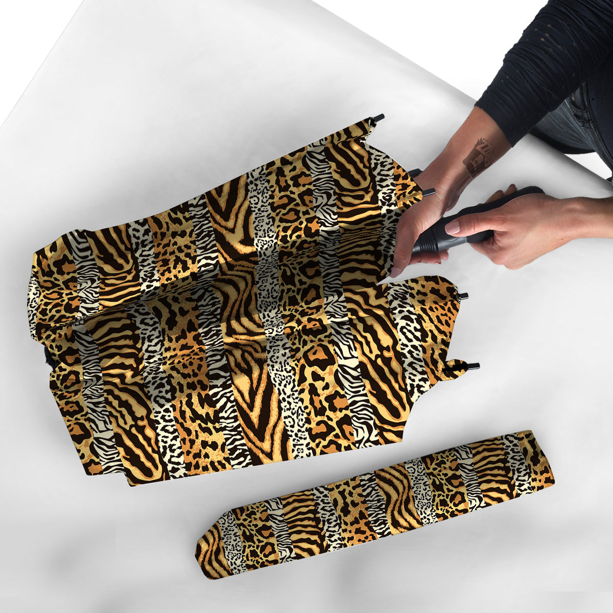 Striped Tiger Skins Print Pattern Umbrella-grizzshop