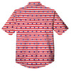 Striped USA Patriotic Print Pattern Button Up Shirt-grizzshop