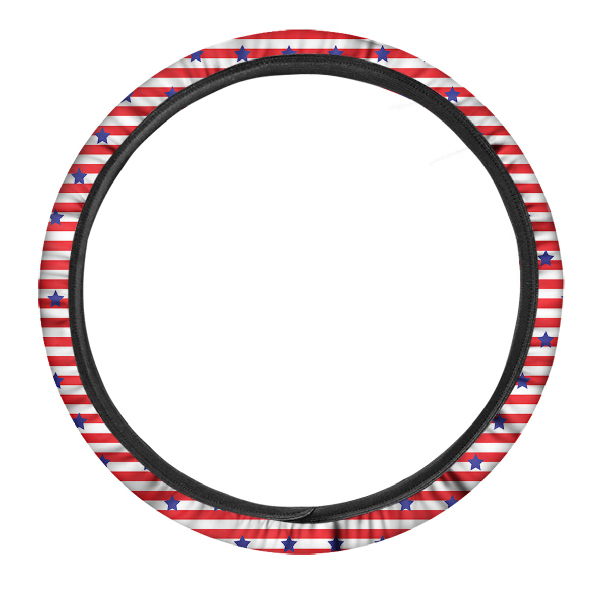 Striped USA Patriotic Print Pattern Car Steering Wheel Cover-grizzshop