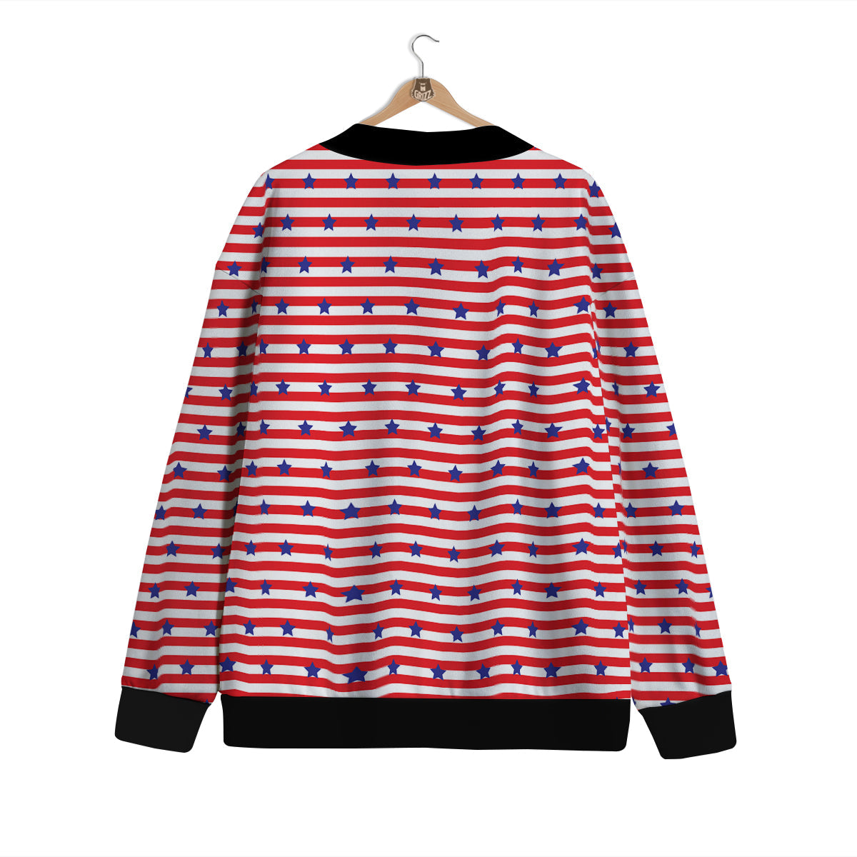 Striped USA Patriotic Print Pattern Cardigan-grizzshop