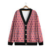 Striped USA Patriotic Print Pattern Cardigan-grizzshop