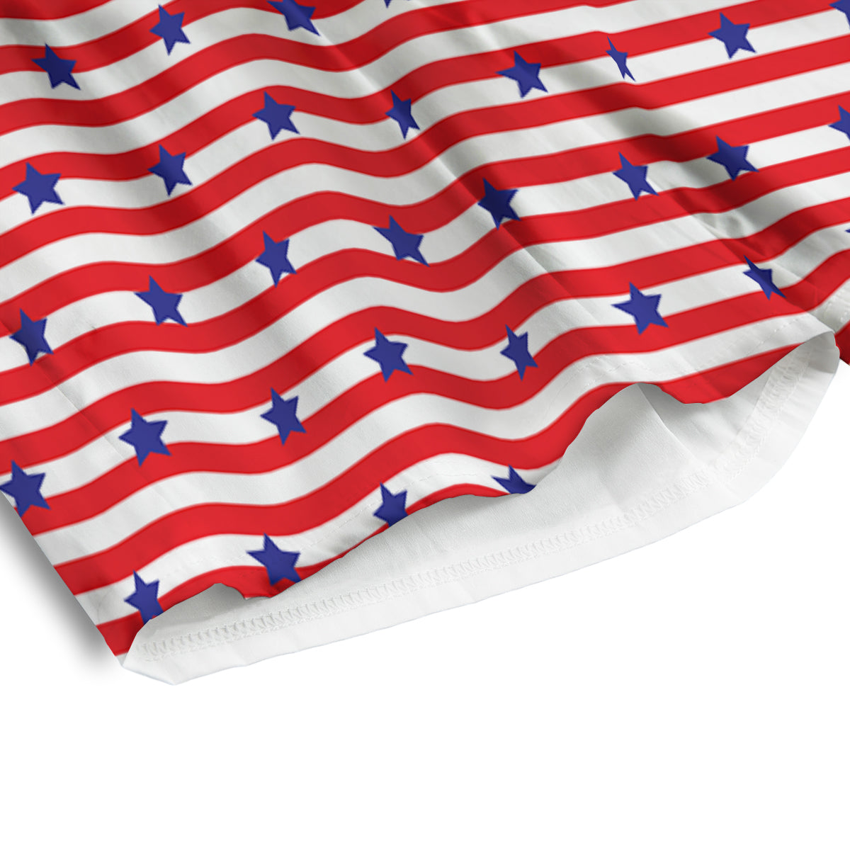 Striped USA Patriotic Print Pattern Men's Athletic Shorts