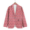 Striped USA Patriotic Print Pattern Men's Blazer-grizzshop