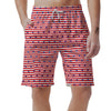 Striped USA Patriotic Print Pattern Men's Shorts-grizzshop