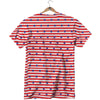 Striped USA Patriotic Print Pattern T-Shirt-grizzshop