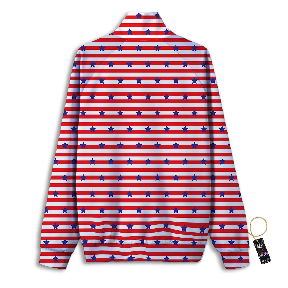 Striped USA Patriotic Print Pattern Track Jacket-grizzshop