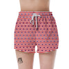 Striped USA Patriotic Print Pattern Women's Shorts-grizzshop