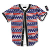 Striped USA Print Pattern Baseball Jersey-grizzshop