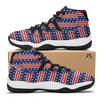 Striped USA Print Pattern Black Bball Shoes-grizzshop