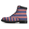 Striped USA Print Pattern Boots-grizzshop