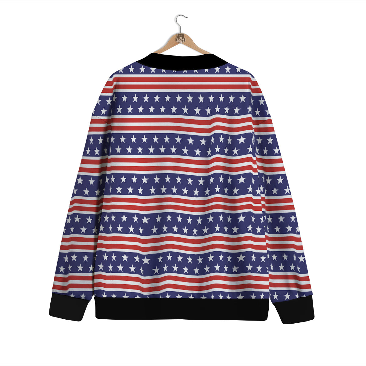 Striped USA Print Pattern Cardigan-grizzshop