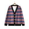 Striped USA Print Pattern Cardigan-grizzshop