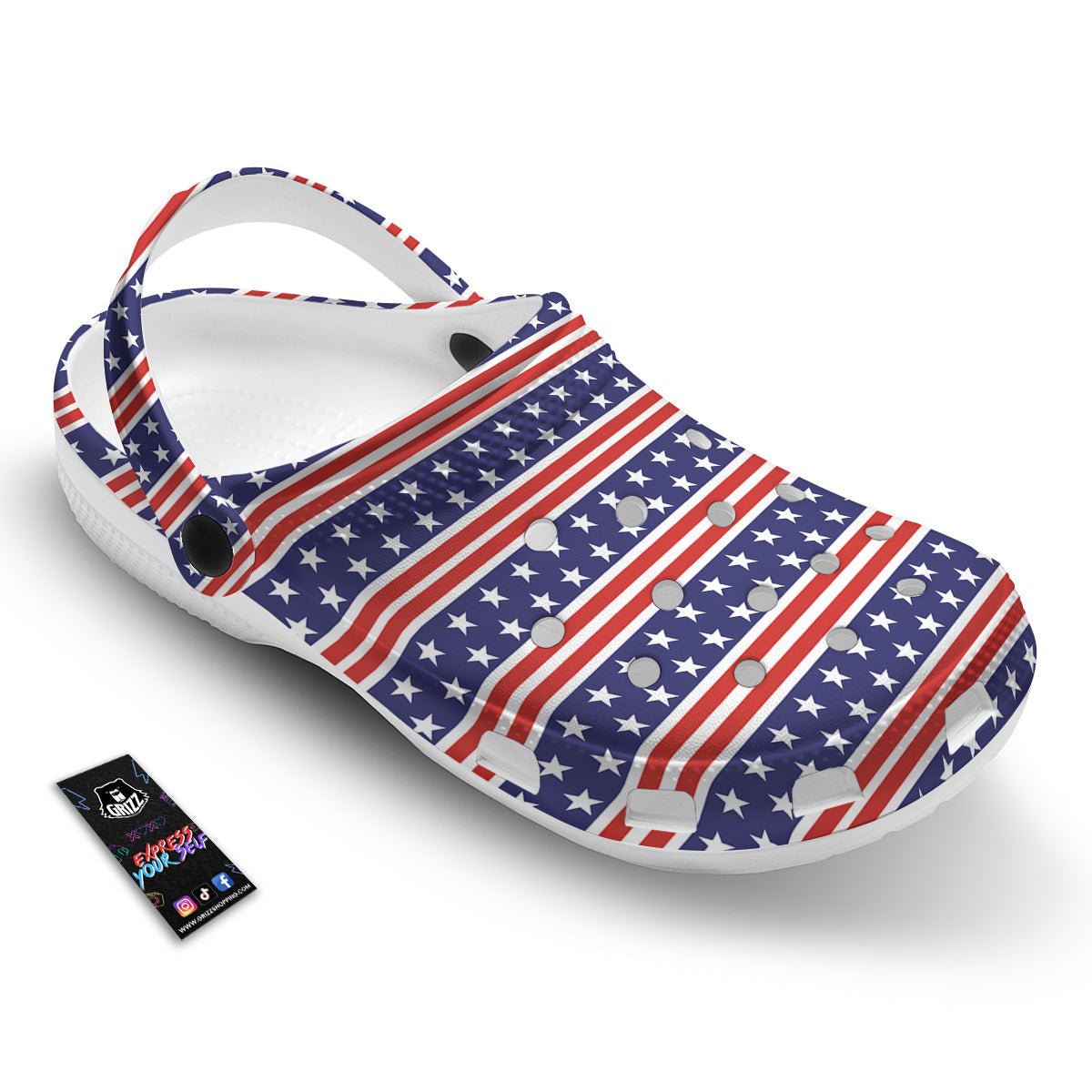 Striped USA Print Pattern Clog-grizzshop