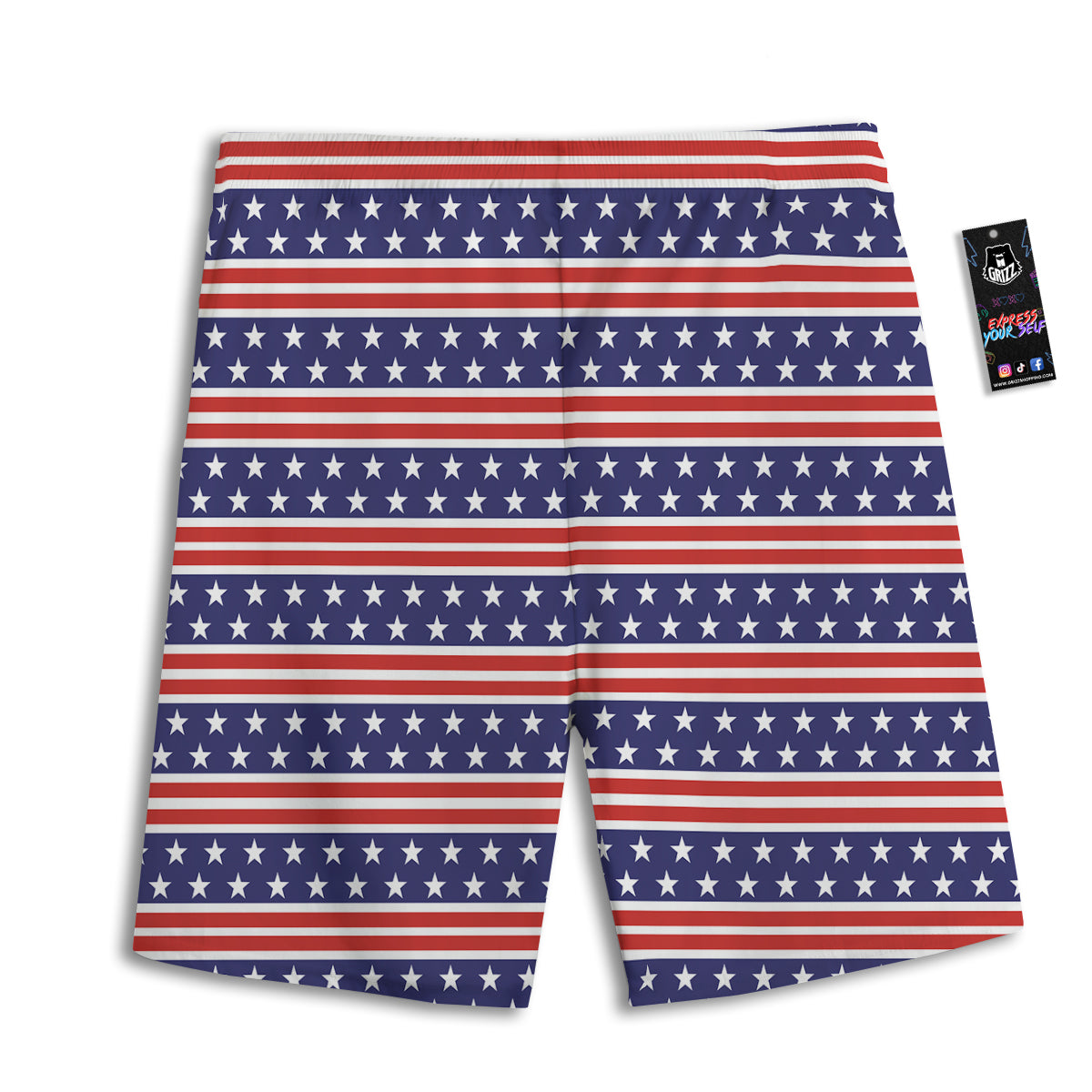 Striped USA Print Pattern Men's Athletic Shorts
