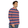 Striped USA Print Pattern Men's Dress Shirts-grizzshop