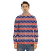 Striped USA Print Pattern Men's Dress Shirts-grizzshop