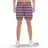 Striped USA Print Pattern Men's Gym Shorts-grizzshop