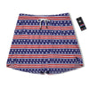 Striped USA Print Pattern Men's Running Shorts-grizzshop