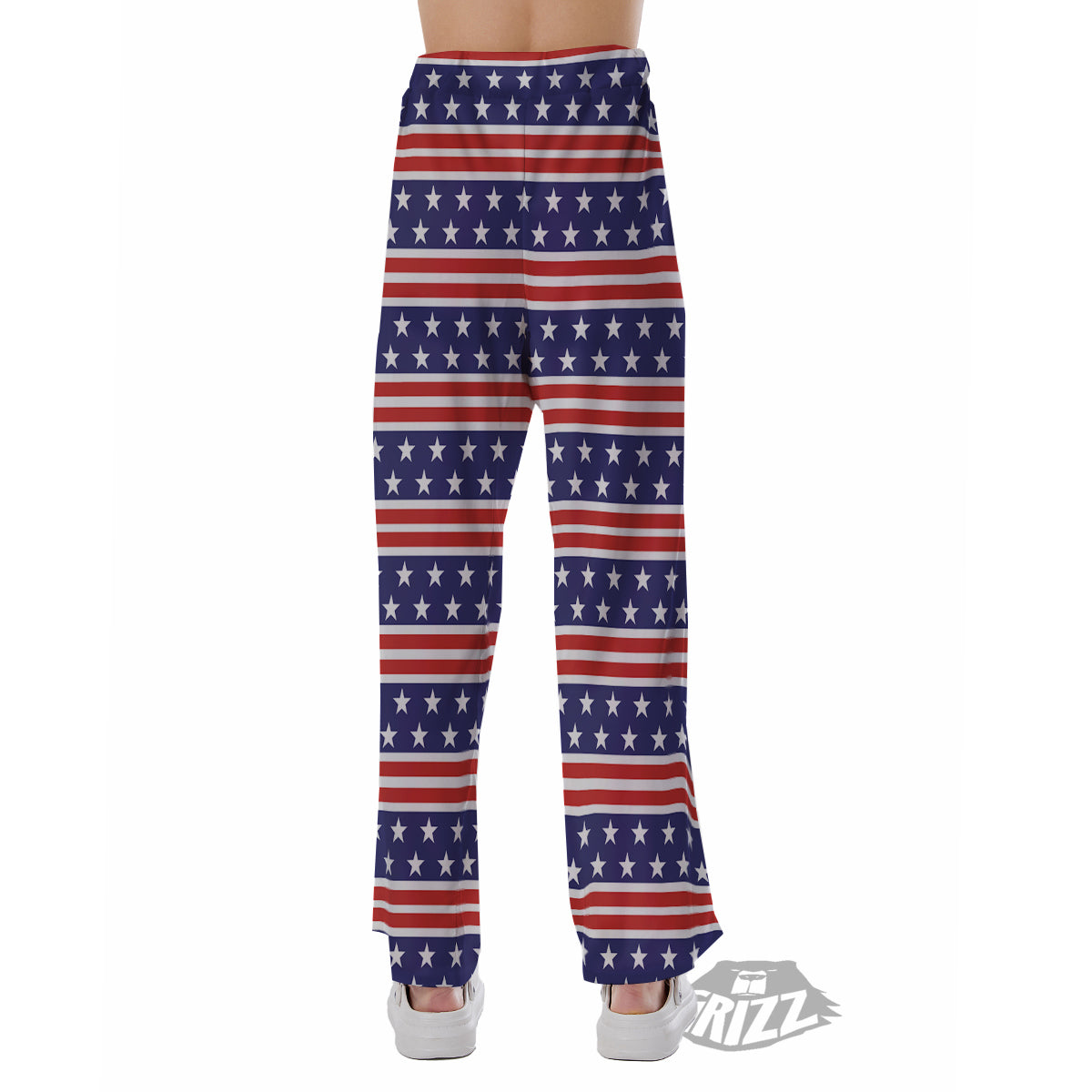 Striped USA Print Pattern Pajama Pants-grizzshop