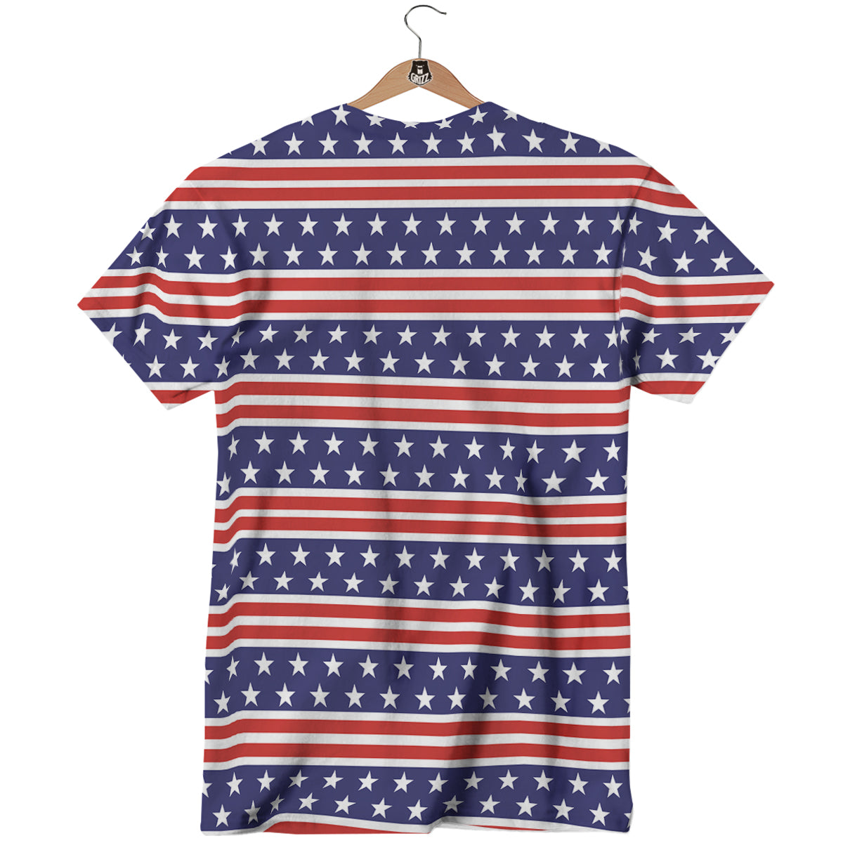 Striped USA Print Pattern T-Shirt-grizzshop