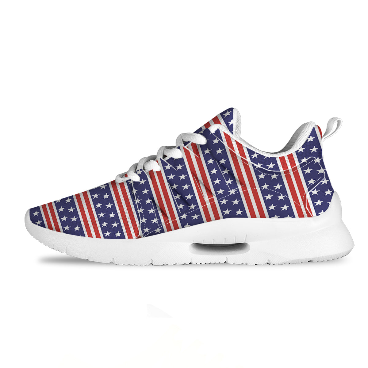 Striped USA Print Pattern Tennis Shoes-grizzshop