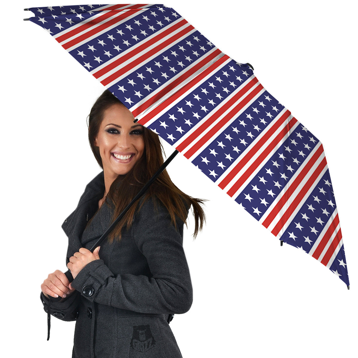 Striped USA Print Pattern Umbrella-grizzshop