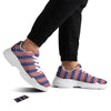 Striped USA Print Pattern White Chunky Shoes-grizzshop