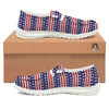 Striped USA Print Pattern White Loafers-grizzshop