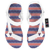 Striped USA Print Pattern White Open Toe Sandals-grizzshop