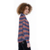 Striped USA Print Pattern Women's Long Sleeve Shirts-grizzshop