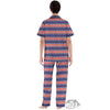 Striped USA Print Pattern Women's Pajamas Set-grizzshop