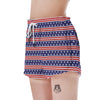 Striped USA Print Pattern Women's Shorts-grizzshop