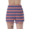 Striped USA Print Pattern Women's Shorts-grizzshop