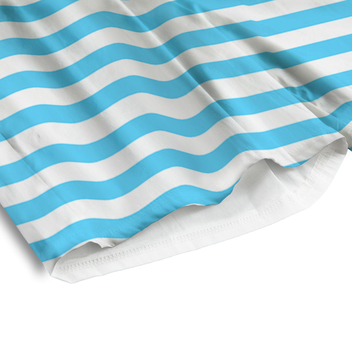Striped White And Blue Print Pattern Men's Athletic Shorts