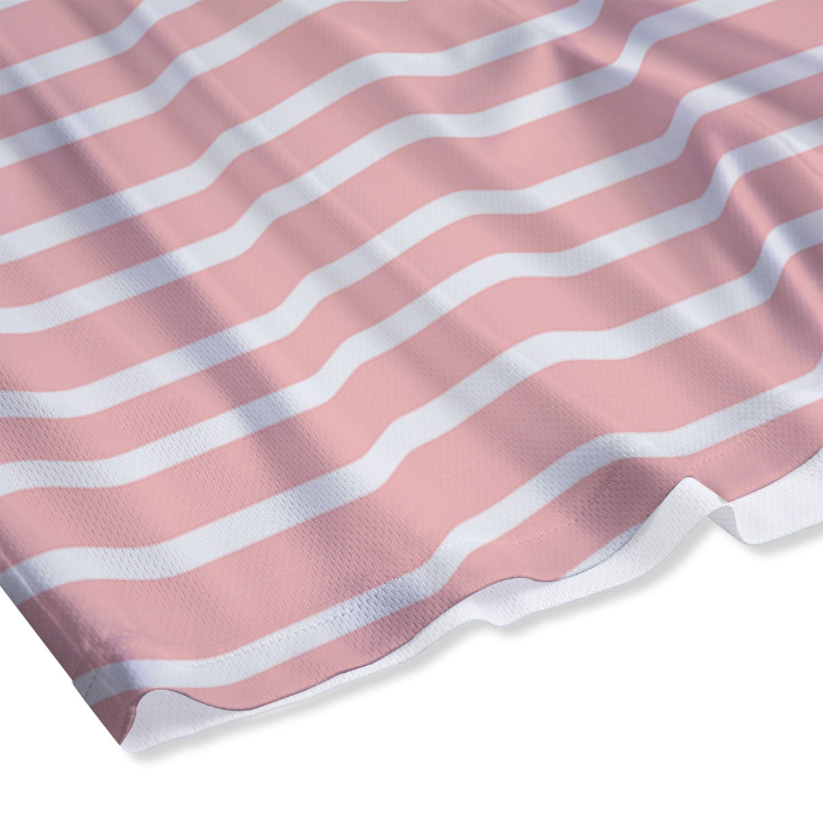 Striped White And Pink Print Pattern Mesh Shorts
