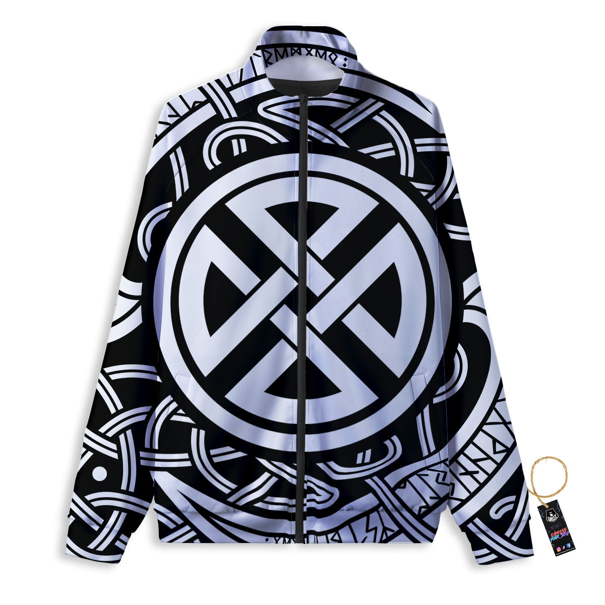 Striped White And Red Print Pattern Track Jacket-grizzshop