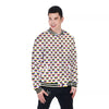 Striped White Heart On LGBT Pride Print Pattern Baseball Jacket-grizzshop