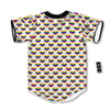 Striped White Heart On LGBT Pride Print Pattern Baseball Jersey-grizzshop