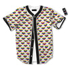 Striped White Heart On LGBT Pride Print Pattern Baseball Jersey-grizzshop