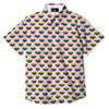 Striped White Heart On LGBT Pride Print Pattern Button Up Shirt-grizzshop