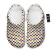 Striped White Heart On LGBT Pride Print Pattern Clog-grizzshop