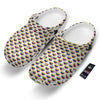 Striped White Heart On LGBT Pride Print Pattern Clog-grizzshop