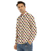 Striped White Heart On LGBT Pride Print Pattern Men's Dress Shirts-grizzshop