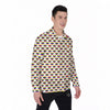 Striped White Heart On LGBT Pride Print Pattern Men's Long Sleeve Shirts-grizzshop