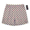 Striped White Heart On LGBT Pride Print Pattern Men's Running Shorts-grizzshop