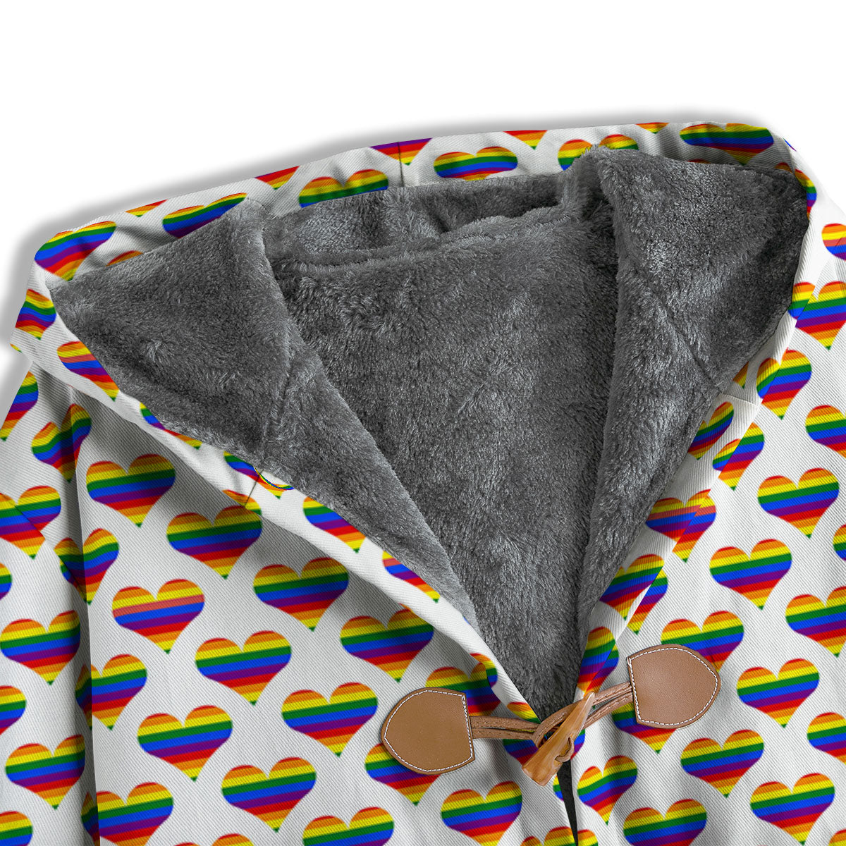 Striped White Heart On LGBT Pride Print Pattern Men's Windbreaker Jacket-grizzshop