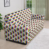 Striped White Heart On LGBT Pride Print Pattern Sofa Cover-grizzshop