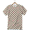 Striped White Heart On LGBT Pride Print Pattern T-Shirt-grizzshop